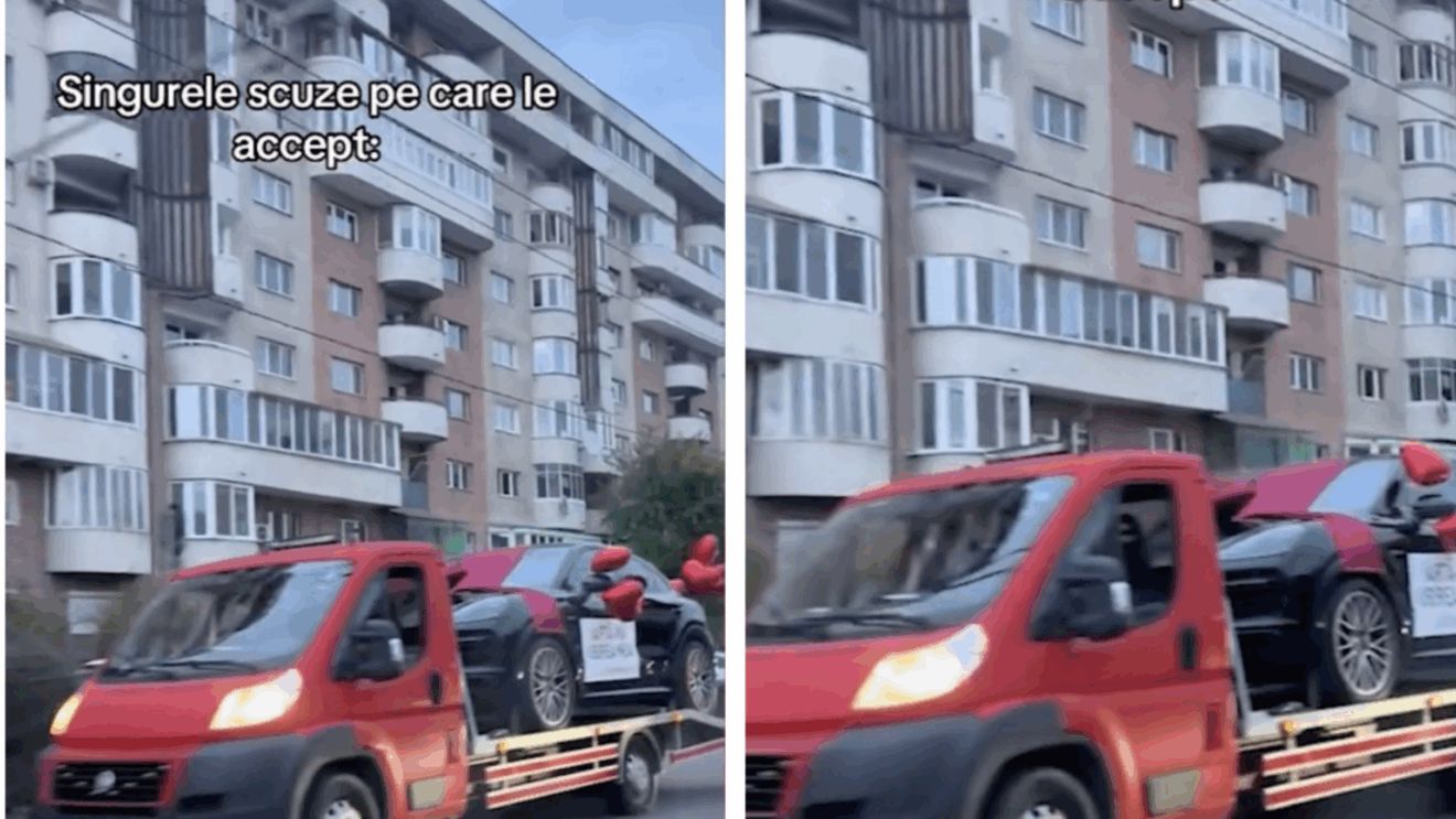 I-a greșit iubitei și i-a cumpărat un Porsche. Mesajul scris pe mașină, însă, s-a viralizat!