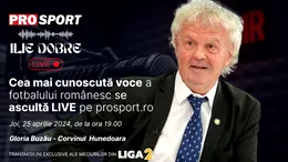 Ilie Dobre comentează LIVE pe ProSport.ro meciul Gloria Buzău – Corvinul Hunedoara, joi, 25 aprilie 2024, de la ora 19.00