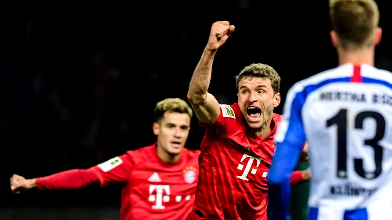 Bayern spulberă Hertha la Berlin și urcă pe locul doi în Bundesliga!