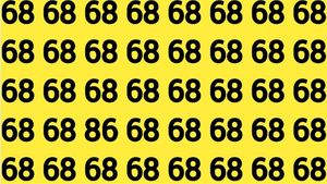 Test de logică | Nu toate numerele din această imagine sunt 68. Găsiți-l pe singurul diferit!