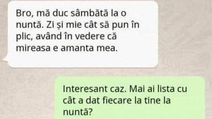 BANC | Cât se pune în plic la nuntă, dacă mireasa este amanta