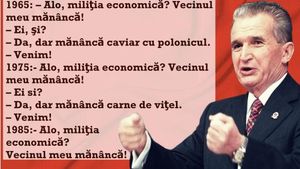 Bancul care te băga în pușcărie pe vremea lui Ceaușescu: „Alo, vecinul meu mănâncă”