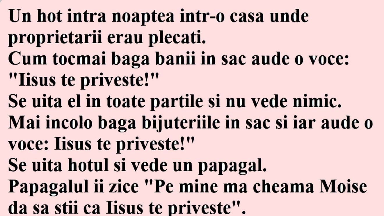 BANCUL ZILEI | Un hoț intră noaptea într-o casă unde proprietarii erau plecați