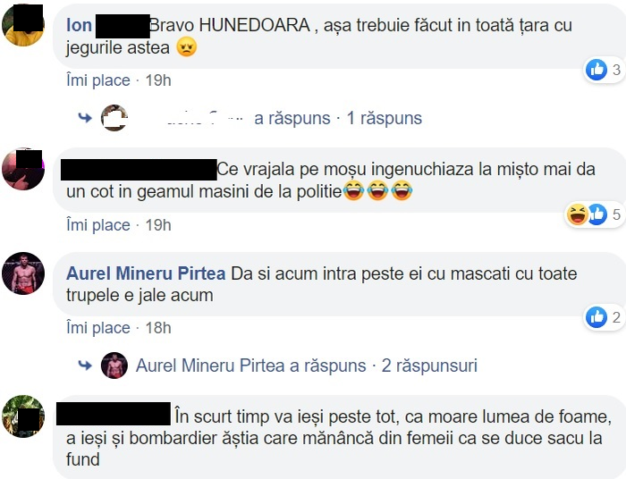 Scenele violente de la Hunedoara nu i-au lăsat indiferenți pe "bombardieri"