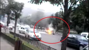 Un matiz a luat foc chiar in inima Capitalei!