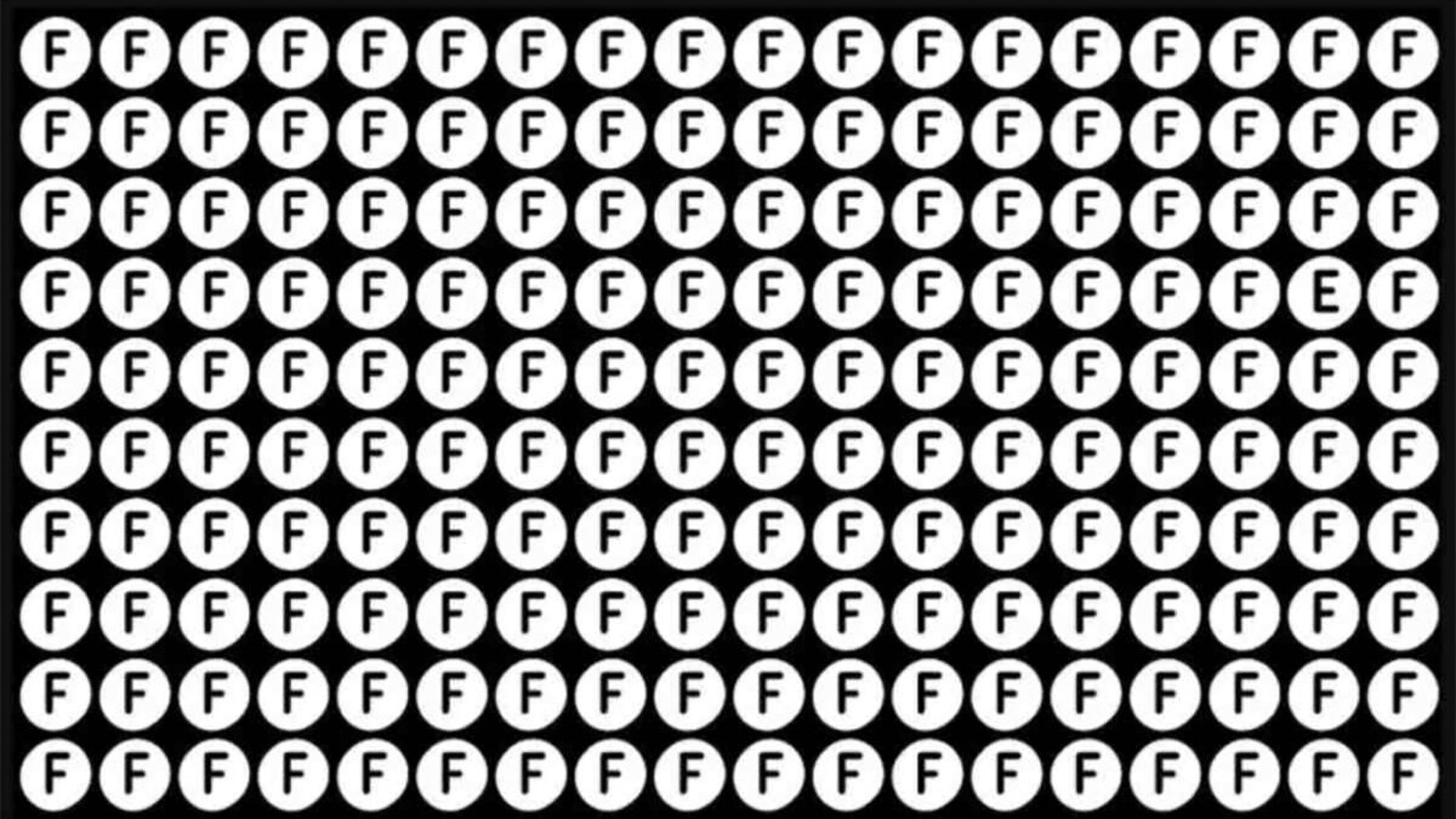 TEST IQ | Descoperiți singura litera diferită de "F", din acest tabel!