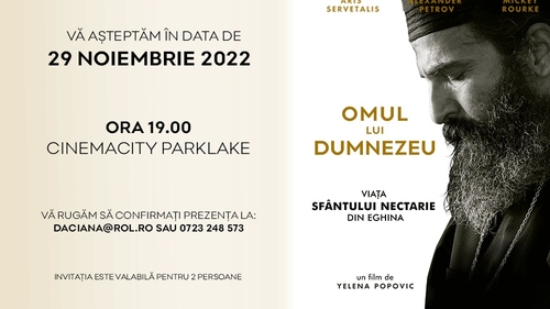 MAN of GOD / OMUL lui DUMNEZEU, filmul dedicat vieții Sfântului Nectarie din Eghina, va rula în cinematografele din România