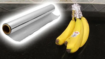 Trucul pe care puține gospodine îl știu. Ce se întâmplă dacă învelești bananele în folie de aluminiu