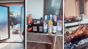 Petrecere la bibliotecă, cu angajaţii primăriei din Țuglui, Dolj. Grătarele au sfârâit la foc continuu în curtea instituţiei. Primarul a participat şi el