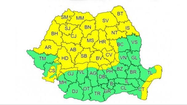 Meteorologii au vești neplăcute! Mai multe județe din România, sub cod galben din cauza unui val rece