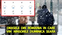 Ninge în România începând de duminică seară! Meteorologii Accuweather anunță orașele în care vin ninsorile