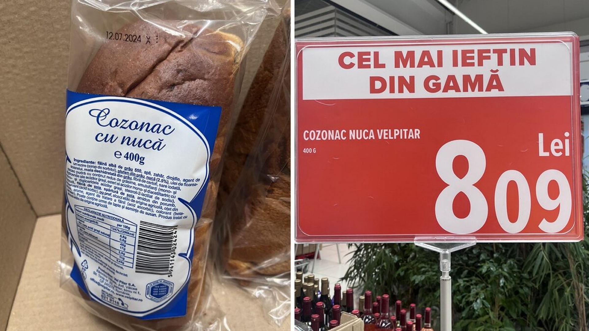 Ce conține cel mai ieftin cozonac din România. Costă doar 8 lei și expiră în iulie 2024