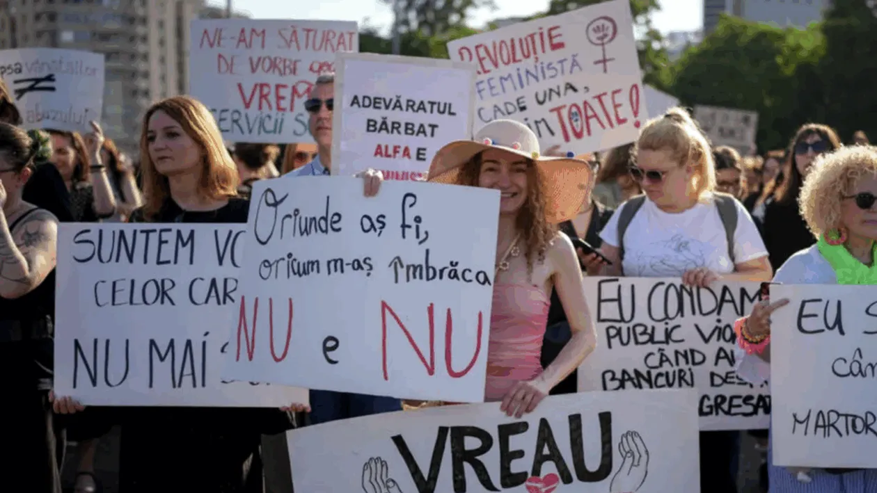 Ca la noi, la nimeni! Un bărbat a agresat o femeie la protestul din Piața Victoriei