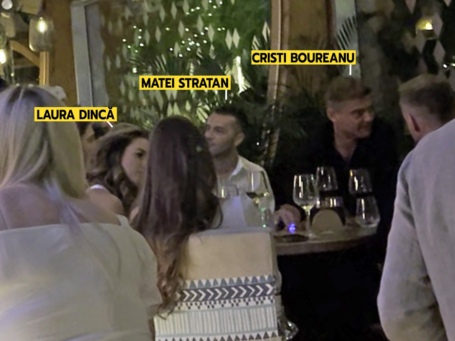 Cristian Boureanu, la masă, alături de Matei Stratan și de Laura Dincă, fosta lui iubită (Foto: CANCAN.RO)