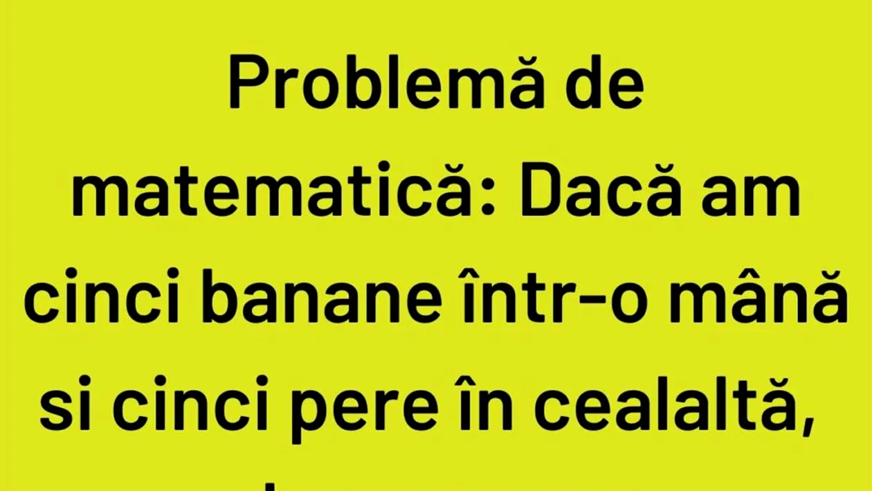 Bancul sfârșitului de săptămână | Problemă de matematică