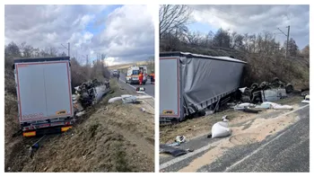 Filmul tragediei de pe DN6. Un tată și cei doi copii, de 13 si 16 ani, au murit: greșeala făcută de șoferul TIR-ului