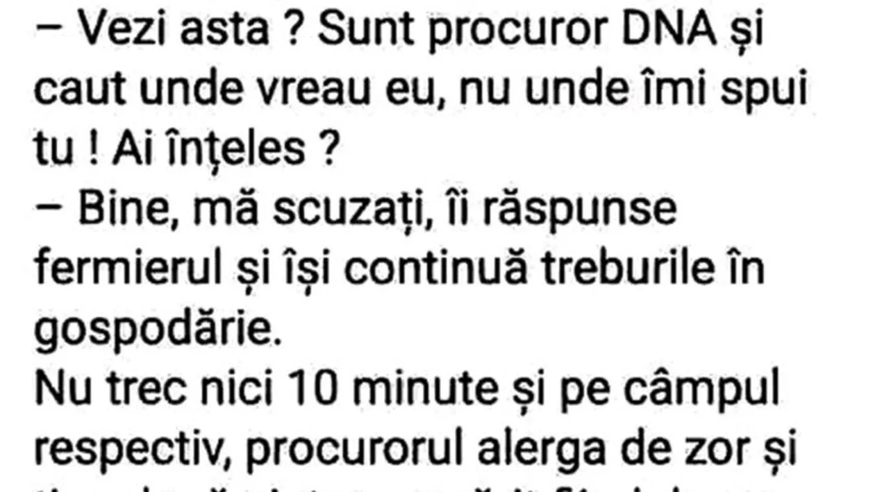Bancul de weekend | Fermierul și procurorul DNA