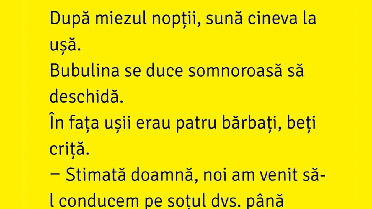 BANC | Cum a ajuns Bulă acasă, după o noapte de băut