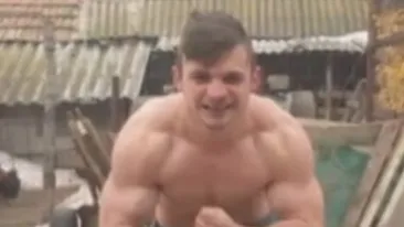 El este ”ARNOLD de la ţară”! Se antrenează în curtea casei şi ţine un ”regim” inedit