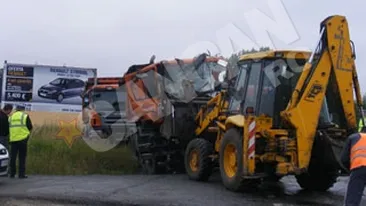 Coliziune in lant intre masini de mare tonaj, la iesirea din Arad