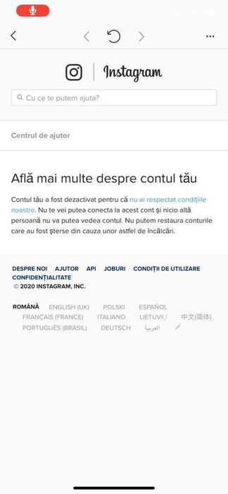 Alex Bodi a rămas fără contul de Instagram