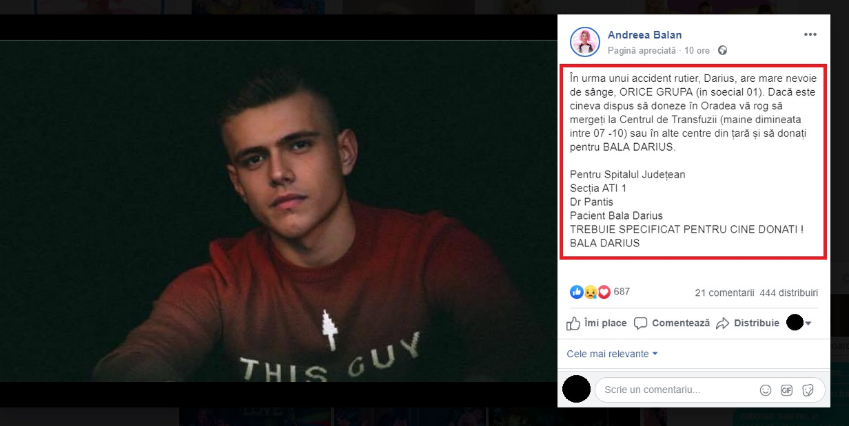 A murit după un cumplit accident rutier! Andreea Bălan tocmai a aflat vestea tristă