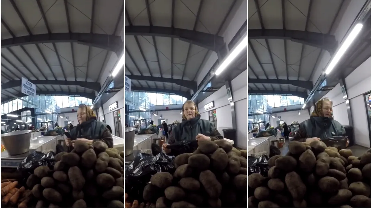 Lecția de bunătate dată de o bătrână care vinde în piață! Cum a reacționat după ce un tânăr i-a oferit 100 de lei pentru 1 kg de cartofi: „Nu primesc bani nemunciți”