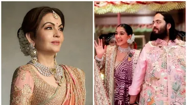 Nita Ambani și-a făcut apariția la nunta secolului cu un colier cu diamante de 100 de carate. O echipă de bijutieri din Mubai a lucrat peste 1.000 de ore pentru piesa care a atras toate privirile