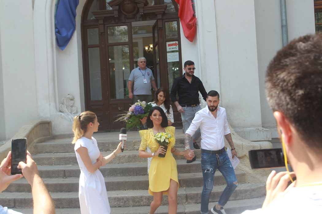 Adelina Pestrițu și soțul ei, imediat după cununie