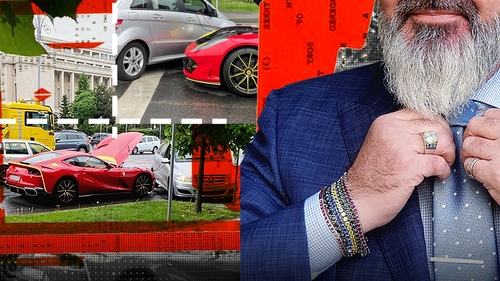Celebrul multimilionar a rămas cu Ferrari-ul în pană, în Piața Victoriei