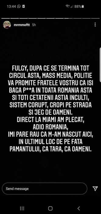 Fulgy șochează din nou: ”Adio, România!”