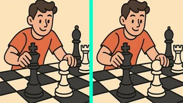 Test de perspicacitate | Identificați 3 diferențe între acești doi bărbați care joacă șah