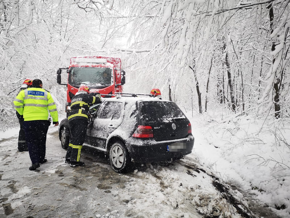 Cod portocaliu în Argeș: copac doborât și autoturisme în șanț!