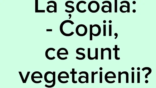 BANC | Bulă și vegetarienii