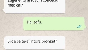 Bancul de marți | Șeful către angajat: „Eugene, tu ai fost în concediu medical?”