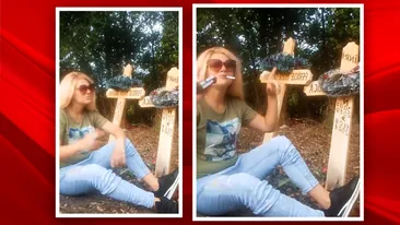 Imagini tulburătoare! Cum s-a filmat în cimitir mama gemenilor căzuți de la etajul 10 (în timp ce ea făcea live pe Facebook)