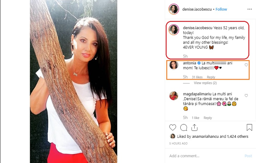 Cum și-a surprins Antonia mama chiar de ziua ei de naștere. Denise Iacobescu împlinește 52 de ani