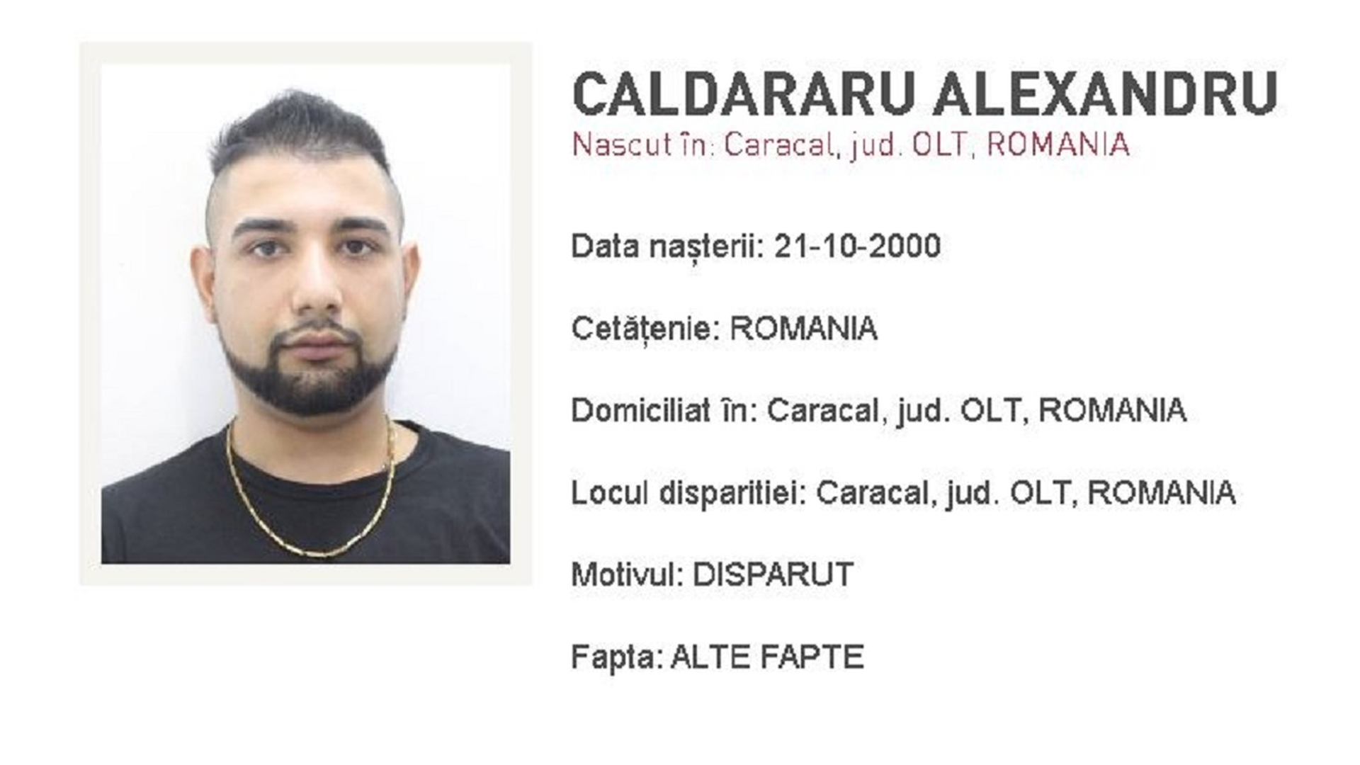 Alertă în România! Alexandru a dispărut fară urmă. Cine îl vede, să sune la 112