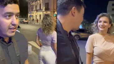 Imagini virale cu un turist din SUA! Cum a agățat o româncă în București: E primea mea noapte în România. Vrei să mă..