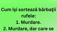 BANCUL ZILEI | Cum își sortează bărbații rufele