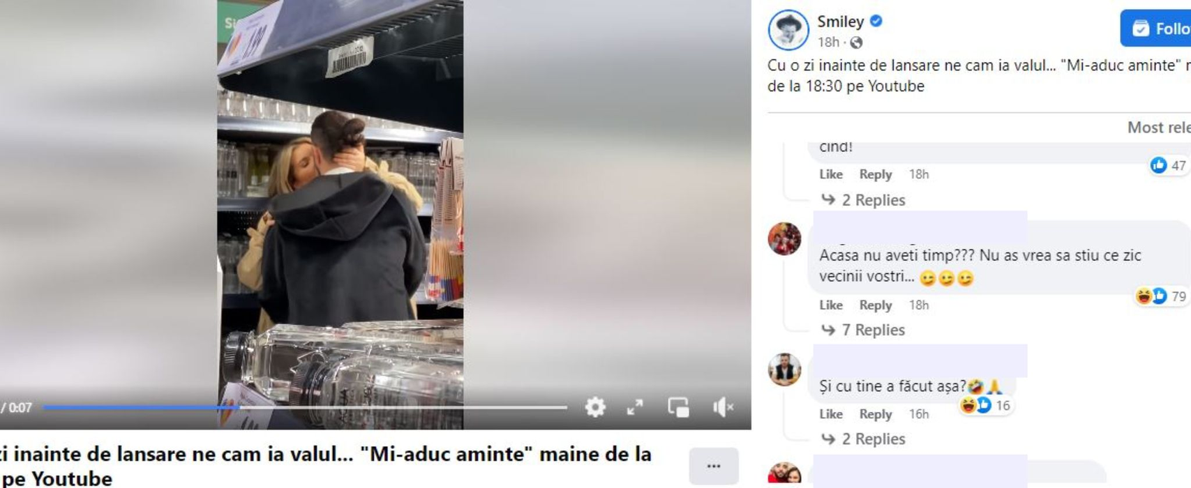 Gina Pistol şi Smiley, surprinşi în ipostaze intime! I-a “apucat dragostea” într-un magazin. Oamenii au luat foc: “Acasă nu aveţi timp?”