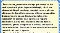 Bancul de weekend | Într-un sat, preotul le învață pe femei ce să spună după ce înșală