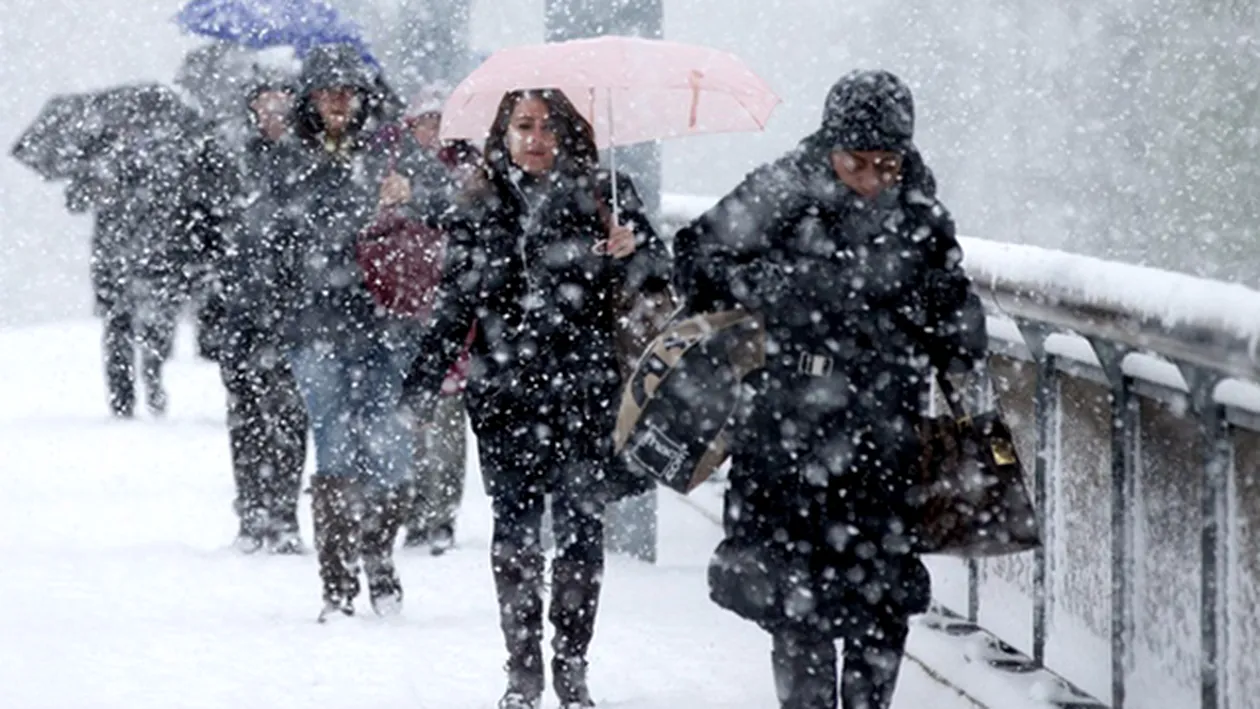 Prima ninsoare din acest sezon in Bucuresti! Ninge doar de cateva ore, dar bilantul este sumbru