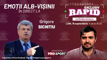 Rapid continuă lupta pentru titlu, iar noi vă așteptăm la EXCLUSIV RAPID în direct pe YouTube - ProSport, de la ora 18:30, alături de Grigore Sichitiu!