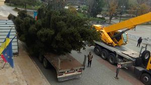 Oamenii sunt scandalizați! Cum a împodobit Primăria bradul din centrul orașului Caracal