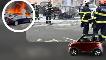 Cât a costat mașina care a ars ca o torță în București. Cine a adus pe piața din România vehiculele electrice din China