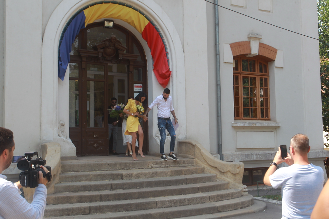 Adelina Pestrițu și soțul ei, imediat după cununie