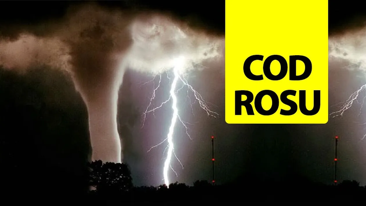 Codul roșu de vijelii, extins până la ora 21.00. Cod portocaliu în mai multe județe din țară