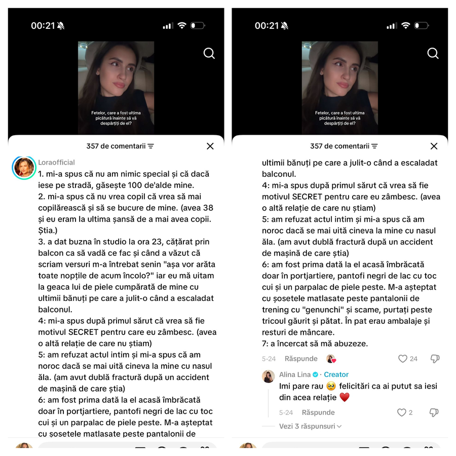 Lora, despre relațiile toxice/ sursa foto: TikTok