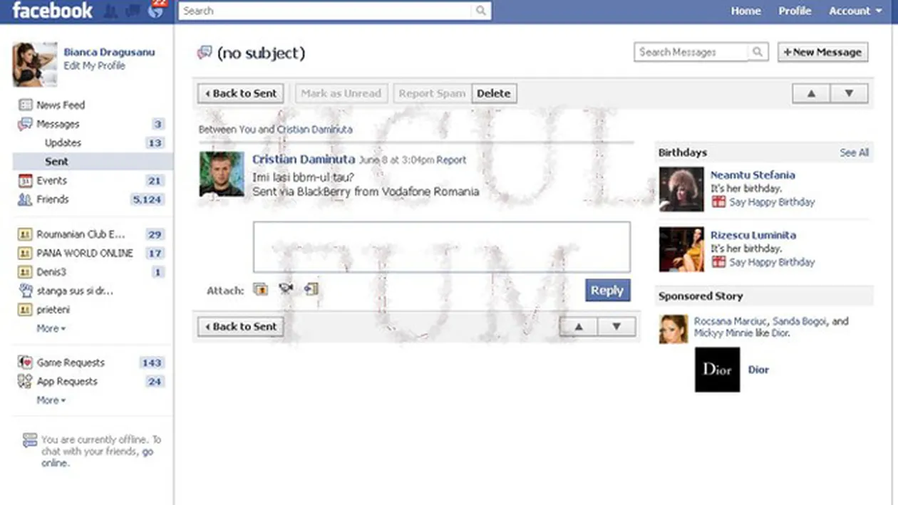 Bianca Dragusanu se dadea la Cristian Daminuta! Vezi cum incercau sa se agate pe Facebook!